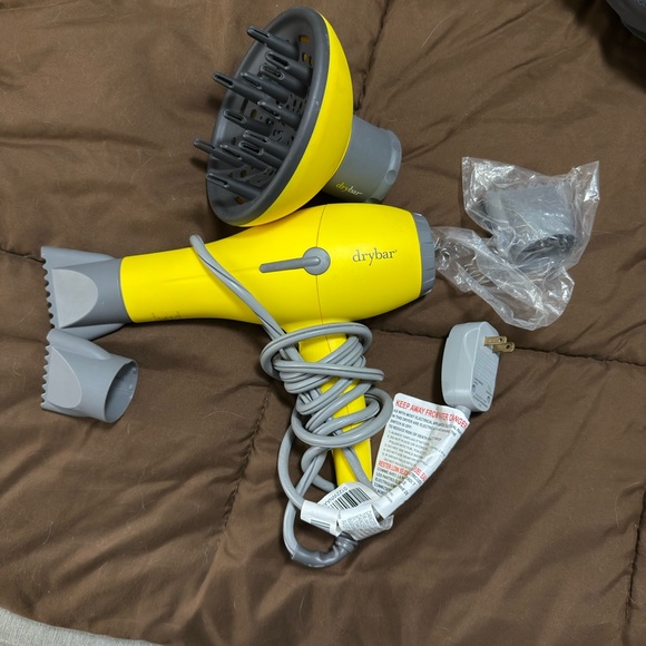 Drybar Yellow and Gray Hair Dryer with Diffuser - Picture 2 of 8